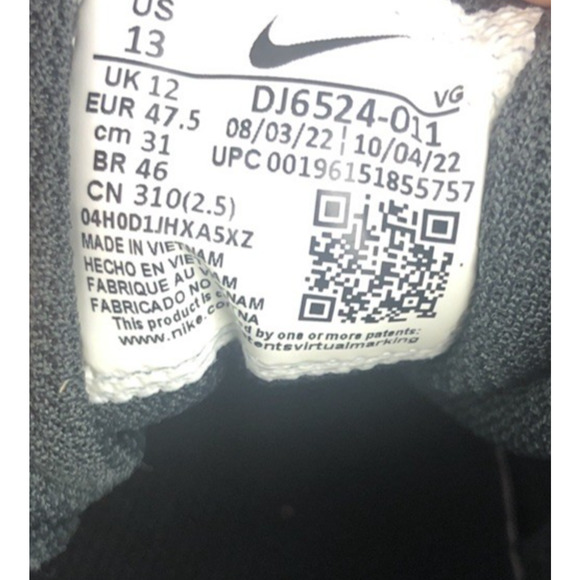 Nike Fastflex Diamond Men's Baseball Cleats Size US 13‎ Black White DJ6524-011 - Picture 7 of 13